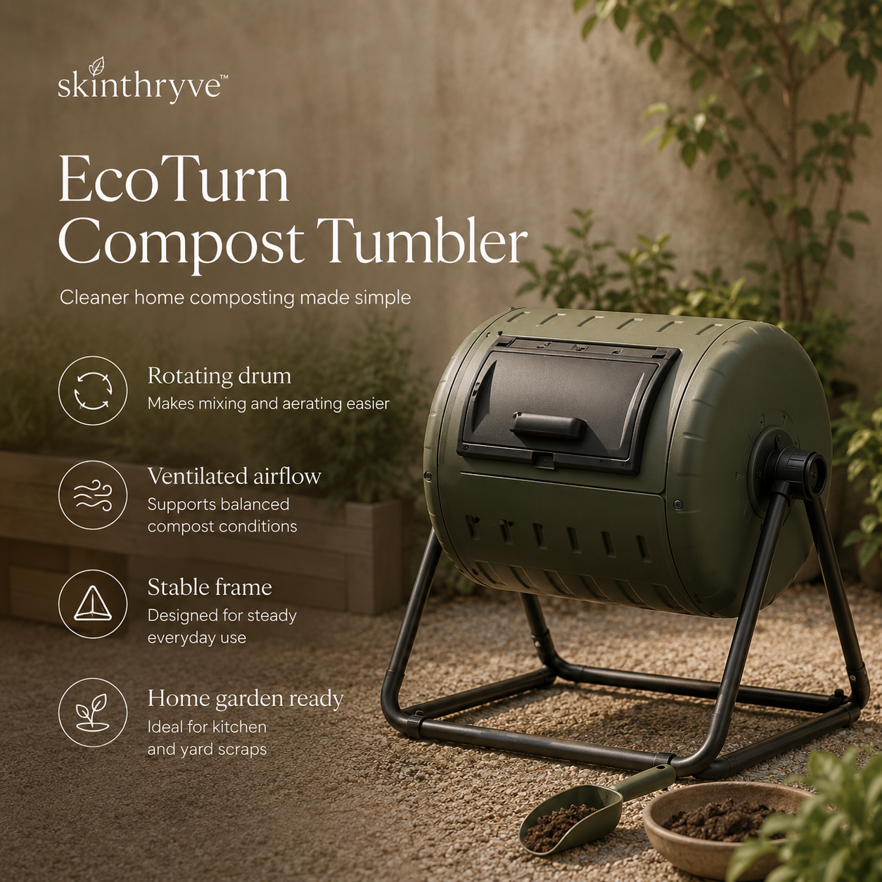 skinthryve™ EcoTurn Compost Tumbler